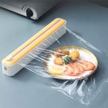 1/2pcs Reusable Food Wrap Cutter, Sliding Cutter Dispenser For Plastic Wrap, Kitchen, Restaurant, Supermarket, Wax Paper, Foil Paper, Baking Paper, Parchment Paper, For Packaging Fruits & Vegetables, Home Kitchen Essentials