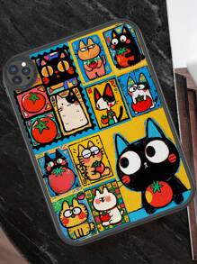 1 Peça Capa Anti-queda para Tablet em Estilo de Desenho Animado Americano com Padrão Colorido de Gato Tomate, com Acolchoamento Anti-queda Grosso de 360 Graus para iPad 10ª Geração de 10,9 Polegadas, Capa Protetora de Couro Portátil para Tablet iPad de 10,2 Polegadas