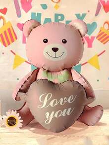 一件式拥抱泰迪熊气球，情人节装饰，婚礼装饰，新娘送礼会装饰，婴儿送礼会派对装饰，室内外装饰