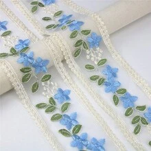 2 Yards Embroidered Floral Ribbon] Embroidered Lace Trim Ribbon, 2 Yards, Mixed Color Floral Design For DIY Crafts, Clothing, Bedding, And Window Treatments - Multicolor - View 17