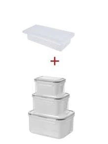 1pc Kitchen Fridge Storage Box For Fish Meat, With Lid, Plastic Rectangle Freezer Container To Keep Food Fresh And Drain Water