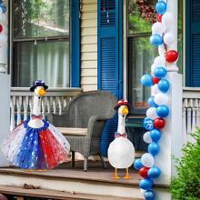 Hawaiian Luau Porch Goose Outfit For Lawn 23'' Plastic Goose Clothes Costume Summer Outdoor Decor