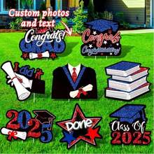 8PCS Customizable Graduation Flags, Custom Posters, Funny Flag For Yard, Graduation Decorations 2025, Custom Flag For Yard, Custom Graduation Gifts, Graduation Posters, Outdoor Flag For Yard - Multicolor - View 1