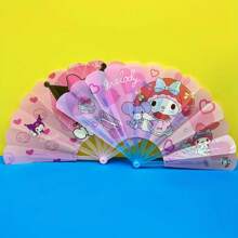 Sanrio Juego de 3 piezas/2 piezas/1 pieza de abanicos plegables de Hello Kitty y My Melody del anime, esencial para el verano, ventiladores de mano con diseños de dibujos animados para refrescarse y coleccionar, adecuado para uso diario de ocio como un pequeño regalo para amigos (el estilo de color es aleatorio)