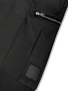 Pantalones tipo jogger con bolsillos con cremallera para hombre, adecuados para todas las estaciones - Negro - Ver 6