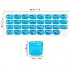1 Piece Portable 31 Day Pill Organizer, Sealed Medication Container For Vitamins And Pills, Home Or Travel Pill Box - Multicolor - View 9