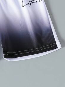 2 件套男童运动服套装，渐变网眼短袖 T 恤和运动跑步短裤，宽松版型，尺码 4-12 岁 - 彩色 - 查看 7