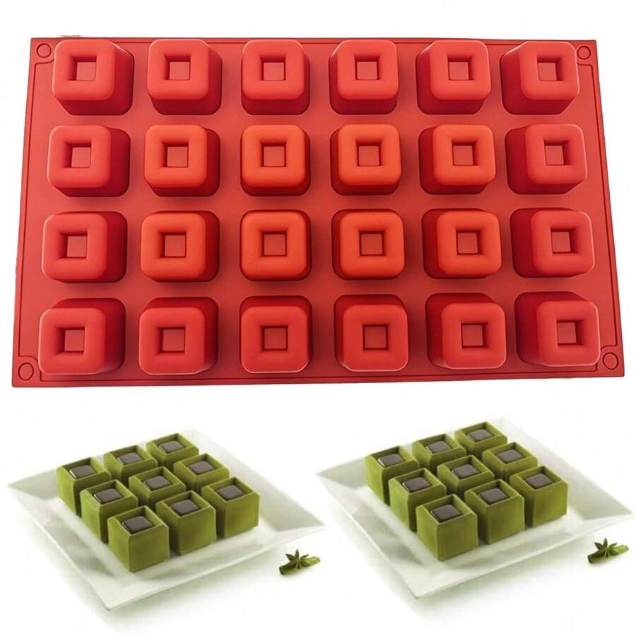 1 pezzo Stampo in silicone 3D quadrato, attrezzo da forno fai-da-te per brownies 3D, budini, mousse, dolci al cioccolato