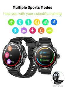 EFFEOKKI Effeokki Smart Watch With Earbuds Inside 2-In-1 For Men - 1.46" Round Display Screen Smartwatch With Headphones, Integrated Earphones, Alarm, NFC, Fitness Tracker Compatible With Iphone Android Phone