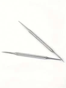 2 pezzi di sollevatore per unghie dei piedi in acciaio inossidabile argento a doppia testina, strumento per rimuovere unghie incarnite e sporcizia, lima per unghie multifunzione, strumenti professionali per pedicure e lima per la bellezza