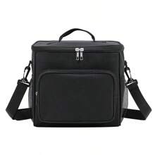 Dual-Compartment Thermal Lunch Tote With Shoulder Strap & Leak-Proof Back – Reusable Insulated Lunch Bag For School, Office, Camping, And Outdoor Use,School Supplies