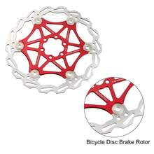 180mm Bike Floating Disc Brake Rotor Stainless Steel Bicycle Rotor With 6 Bolts Screws For Road Mountain Bike BMX MTB Silver Tone Red - Red - View 6