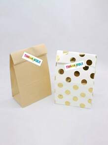 120pcs/Roll Square Colorful Thank You Stickers, 2.5cm*7.6cm Sealed Holiday Gift Decorative Non-Woven Label Stickers, Alphabet Theme, Rectangle Shape, Birthdays, DIY Decorations, Waterproof PVC Non-Adhesive, Thank You Stickers