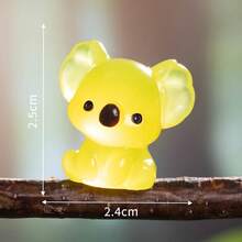 6pcs Cute Glow-In-The-Dark Koala Figurines, Made Of Pink & Green Resin - Perfect For Home Decor, Weddings, Easter, Valentine's Day, And Spring/Summer Outdoor Statues