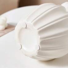 1 Stück nordischer weißer und goldener blumenförmiger keramischer gestreifter Vase, kreative Wohnzimmerdekoration, geeignet für Esszimmertisch, Arbeitszimmer, Bürodesktop Blumenarrangement Vase, Muttertag, Hochzeitslocation Atmosphäre Dekorationsmittelpunkt Vase Heimdekoration Blumenvase Glasvase - Weiss - Übersicht 7