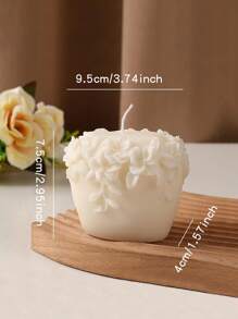 Valentine's Day Nordic Style Art Aroma Candle, Home Decor Creative Scented Candle Gifts, Rattan Flower Peony Shaped, White Cylinder Candle Suitable For Valentine's Day/Daily/Gift/Wedding/Housewarming/Picnic/Party/Dining Table