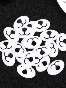 Bộ 30 món mắt và mũi động vật - Đồ thủ công bằng nhựa cho Amigurumi, điêu khắc mềm và nghệ thuật vải | Bộ mắt và mũi tự làm bền chắc (Nhiều kích cỡ) - Đen và trắng - Xem 6