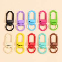 10pcs Colorful Metal Spring Trigger Snap Hooks, Zinc Alloy Jewelry DIY Accessories For Keychain, Bag, Earphone