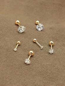 1 Paar Mini 14 Karat Vergoldete Ohrstecker mit Kubikzirkonia, elegante funkelnde Mädchen Ohrringe, künstliche Kristall Dekoration, Heilkristalle bringen Glück