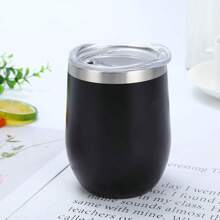 1pc 350ML 12oz Coffee Mug Thermal Cup Tumbler With Lid Stainless Steel Vacuum Insulated Double Wall Black Back To School
