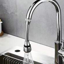 1 roestvrijstalen kraanverlengstuk met anti-spatsproeier - waterbesparende keukenkraansproeier en filter, flexibele ABS-slang, eenvoudige installatie, modern design, efficiënte reiniging, keukenkraanupgrade | Moderne keukenaccessoire | Duurzame ABS-structuur, keukenkraan