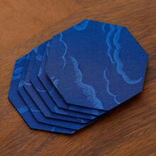 New Chinese Style Cloth Tea Coaster Tea Tray Insulation Pad Tea Room Waterproof Tea Mat Tea Ceremony Tea Cup Tray Tea Artist Coaster - Navy Blue - View 5