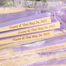 Personalized Silk Wedding Hand Fan, White Letter Engraved Folding Fan, Customized Bridesmaid Gifts, Special Event Fans For Summer Weddings, Countryside Chic, Retro, Unisex, Student Supplies, Suitable For Teens, Middle & High School, College, Customized Wedding Accessories, Comfortable And Easy To Use, Forest Tone - Multicolor - View 9