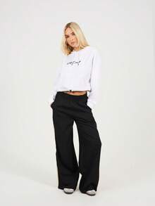 brave soul Cropped Slogan Hoodie - White - View 2