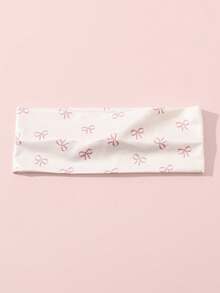 1pc Women's Soft Bowknot Printed Headband, Anti-Slip Beach/Holiday Headband, Stretch Yoga Sports Hair Accessories, Versatile For Daily Wear Turban Headband, Hairband Fall Winter Hair Band For Vacation Outfits Woman - Multicolor - View 3