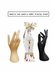 1pc Hand Shaped Jewelry Rack, White Creative Jewelry Display Rack For Household, Gift For Valentine's Day Summer Necessity For Women Storage Organizer Gift Travel Back To School,Room Decor - Multicolor - View 1
