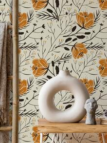 Giấy dán tường phong cách Bohemian hoa lá, kích thước 17,7in*6,5/9,8ft, có thể bóc dán, giấy dán tường trang trí nhà cửa, decal trang trí phòng hình cây xanh, tranh dán tường có thể tháo rời. - Nhiều màu - Xem 9