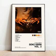 1 pieza/3 piezas Cuadros/Pósteres con opción de marco, estilo nórdico vintage, póster del rapero Quevedo, estética, póster de Mora, Feid, Eladio Carrión, Rauw Alejandro, Impresión en lienzo de álbum musical para decoración de la habitación