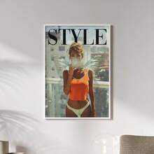 1PC Vintage Magazine Poster, Vintage Wall Art, Fashion Poster, Magazine Vintage Poster, 70s Vintage, Apartment Poster, Summer Poster, Suitable For Bedroom, Living Room, Room Decoration Hanging Picture, Frameless ,Wall Art With Frame - Multicolor - View 2