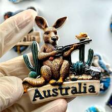 1pc Resin Australia Koala, Rainbow Parrot, Melbourne Flinders Train Station, And Penguin 3D Fridge Magnet, Travel Landmark Souvenir Decoration, Travelling Gift - Multicolor - View 16