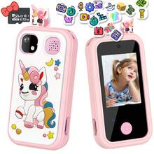 Teléfono inteligente de juguete con pantalla táctil de 2.8", con cámaras duales y reproductor de música, adecuado como regalo de Navidad/cumpleaños para niñas de 3 a 12 años - Multicolor - Ver 2