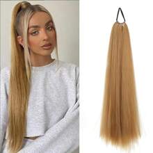 Braid DIY Ponytail Extensions Synthetic With Hair Tie Wrap Around Hair Braid Extensions Tail Rubber Band Hair Ring 28 Inch Ombre
