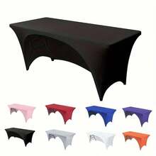 1pc Polyester Arched Tablecloth, Machine Washable, Wrinkle Resistant, Elastic Backing, Foldable, Suitable For Tables, Reusable For Events, Weddings, Banquets, Parties, Outdoor Dining