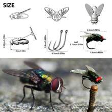 20 pièces Kit de leurres souples pour la pêche à la mouche - Leurres d'appâts artificiels de haute qualité pour la pêche à la mouche - Mouches réalistes, lentes et durables - Convient pour la pêche en eau douce et salée