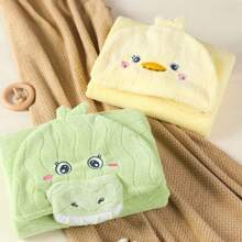 1 pièce Peignoir de bain pour bébé 80*120cm, doux et absorbant, cape de bain, peignoir de bain à capuche pour enfants, motif d'animaux de bande dessinée mignons, éléphant/canard, utilisation générale en toutes saisons