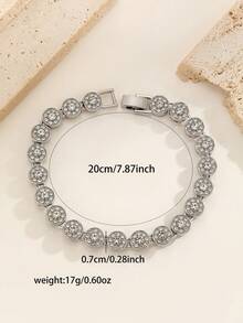 1 件欧美时尚男士圆形冰糖水钻项链，街舞说唱嘻哈时尚配饰，男女通用节日礼物