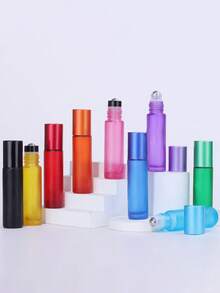 5 szt. 10 ml matowe szklane butelki z kulką - wymienne fiolki na olejki eteryczne, pojemniki na próbki perfum, kosmetyki podróżne | Bezzapachowy, trwały materiał szklany (puste butelki)