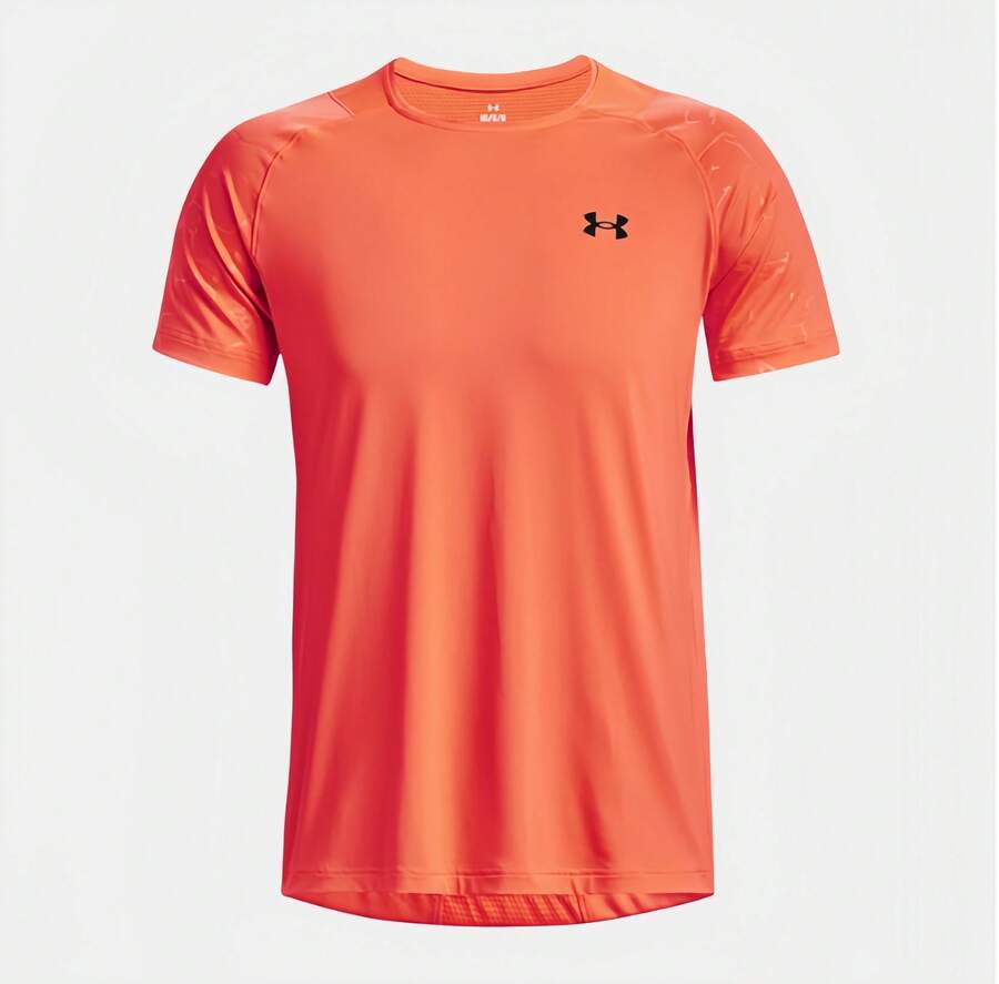 Under Armour 男子跑步訓練寬鬆透氣速乾休閒運動T卹 - 亮橙色 - 查看 1