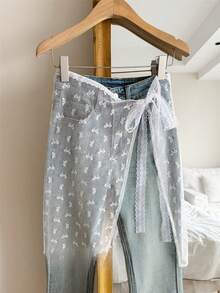 1pc Phụ nữ Xuân/Hè Mới Cổ điển Thánh Patrick Hoa Tulip Lãng mạn Trái tim Nhiều lớp Ren Thêu Nơ Sarong Trong suốt Chân váy đi biển, Món đồ thời trang đa năng, Thiết kế cà vạt có thể điều chỉnh, Phong cách đường phố Punk dành cho cả nam và nữ, Hàng ngày, Hẹn hò, Kỳ nghỉ, Tiệc tùng, Quà tặng - Nhiều màu - Xem 2