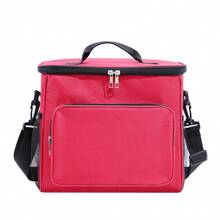 Dual-Compartment Thermal Lunch Tote With Shoulder Strap & Leak-Proof Back – Reusable Insulated Lunch Bag For School, Office, Camping, And Outdoor Use,School Supplies