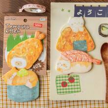 1 Set Of 30 Pcs Rotating Sushi Pad Cute Animal Sushi Memo Pad Self-Stick Notes, Student Sticky Notes, School Supplies,Back To School