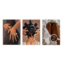 Set Of 1/3 Pcs Pop African American Wall Arts Posters, Art, Fashion Art Prints, Canvas Posters Printing, Modern Home Bathroom Bar Living Room Bedroom Decoration Unframed-Style, Wall Art With Frame