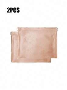 缎面抽绳防尘袋，适用于珠宝首饰及配饰；丝绸抽绳旅行收纳袋；便携式抽绳封口袋，适用于衣物鞋履；大容量手提包防尘袋；自封抽绳收纳袋；旅行配件收纳整理便携式防尘袋 - 香檳色 - 查看 11