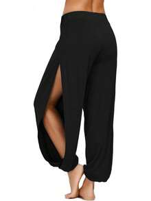 High Slit Harem Pants Women Hippie Harem Pants Trousers - 湖藍色 - 查看 5
