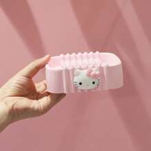 Sanrio Savon Sanrio pour le porte-savon Hello chat, plats à savon rose chat chat, drainage antidérapant, boîte à savon de voyage et de maison, accessoires de salle de bain pour la rentrée scolaire