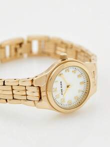 Anne Klein Women's Gold-Tone Quartz Bracelet Watch With Mother-Of-Pearl Easy Reader Dial Watch For Ladies' Waterproof Watch With Adjustable Link Bracelet Watch,10/5490MPGB - White - View 9